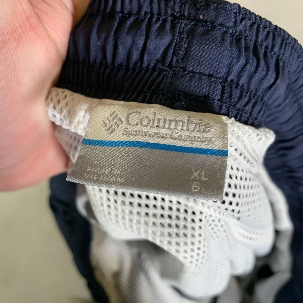 Columbia Swim Trunks Mens XL Blue PFG Omni-Shade Mesh Lined Fishing Beach Shorts